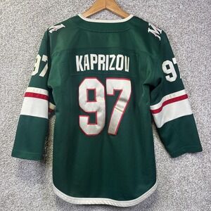 Minnesota Wild Hockey Jersey Boys Large Green NHL Hockey Outerstuff Kaprizov 97